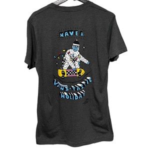 Vans Employee Only Vantasic Holiday Graphic Tee NWT Grey/Blue Modern Mens Medium